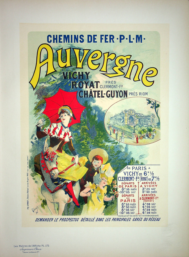 Jules CHERET : Chemins de fer, Lithographie originale signée