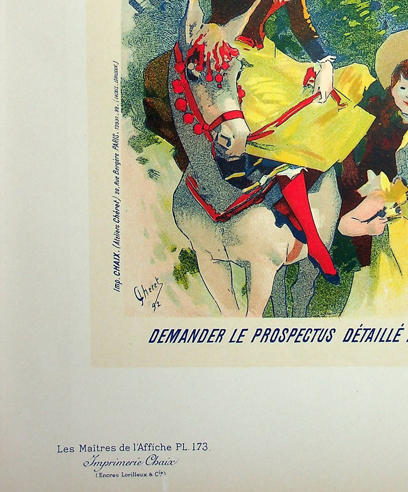 Jules CHERET : Chemins de fer, Lithographie originale signée