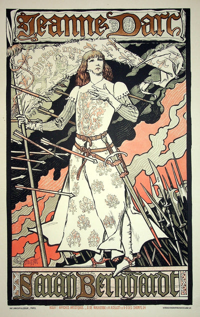 Eugène GRASSET : Jeanne d'Arc, Lithographie originale signée