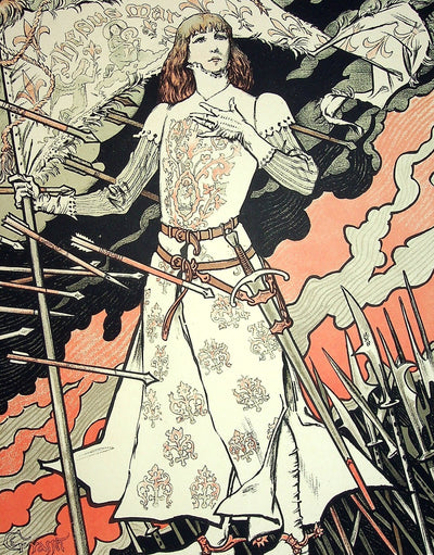 Eugène GRASSET : Jeanne d'Arc, Lithographie originale signée