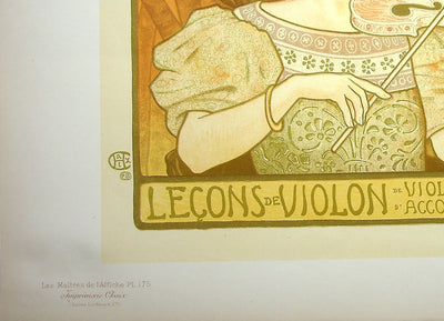 Paul BERTHON : La violoniste, Lithographie originale signée