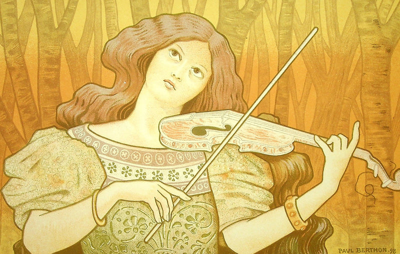 Paul BERTHON : La violoniste, Lithographie originale signée