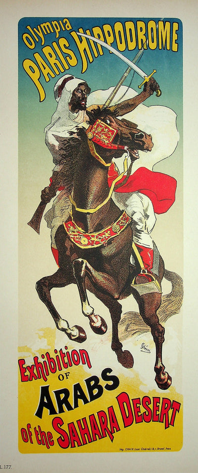 Jules CHERET : Le pur sang arabe, Lithographie originale signée