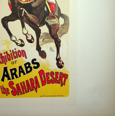 Jules CHERET : Le pur sang arabe, Lithographie originale signée