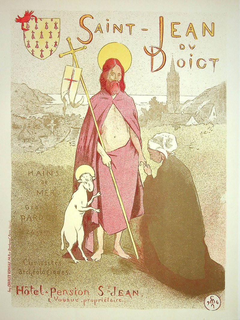 Étienne Adolphe MOREAU-NÉLATON : Saint-Jean du doigt, Lithographie originale signée