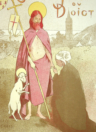Étienne Adolphe MOREAU-NÉLATON : Saint-Jean du doigt, Lithographie originale signée