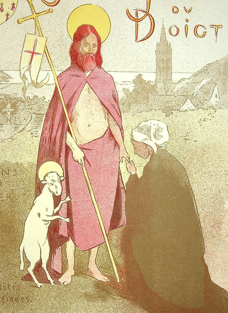 Étienne Adolphe MOREAU-NÉLATON : Saint-Jean du doigt, Lithographie originale signée
