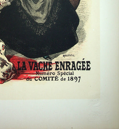 Auguste ROEDEL : La vache enragée, Lithographie originale signée