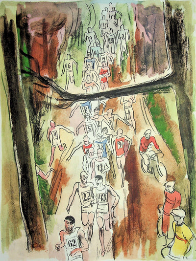 Milivoj UZELAC : Course : Marathon de Paris, Lithographie originale (photo de détail 3) - Crédit photo : Galerie Art.Paris