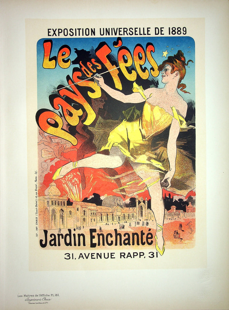 Jules CHERET : Le pays des fées, Lithographie originale signée