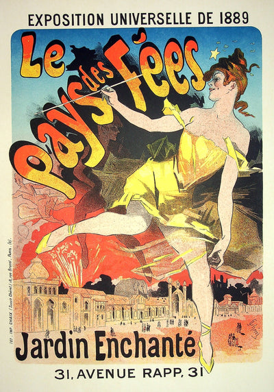 Jules CHERET : Le pays des fées, Lithographie originale signée