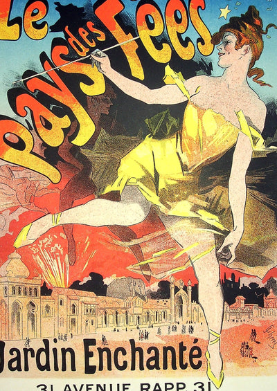 Jules CHERET : Le pays des fées, Lithographie originale signée