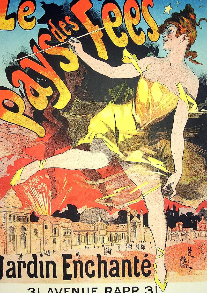 Jules CHERET : Le pays des fées, Lithographie originale signée