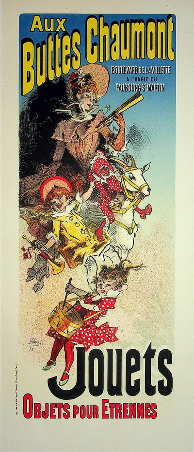 Jules CHERET : Jouets, objets pour étrennes, Lithographie originale signée
