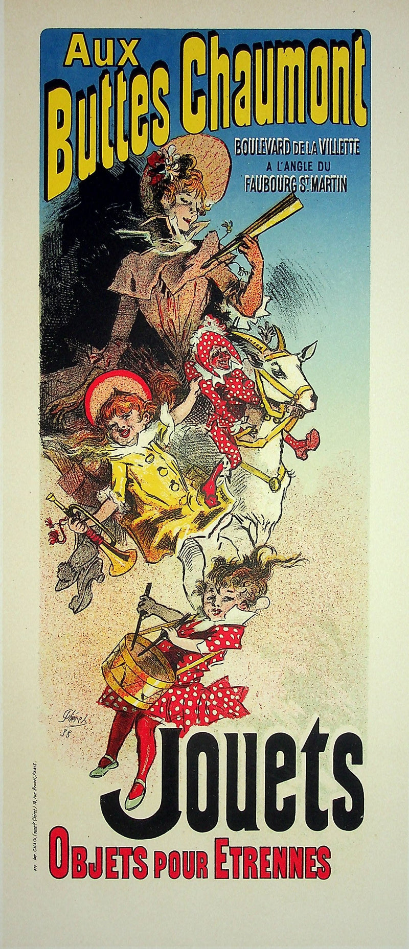 Jules CHERET : Jouets, objets pour étrennes, Lithographie originale signée