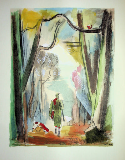 Milivoj UZELAC : La chasse traditionnelle, Lithographie originale (vue générale) - Crédit photo : Galerie Art.Paris