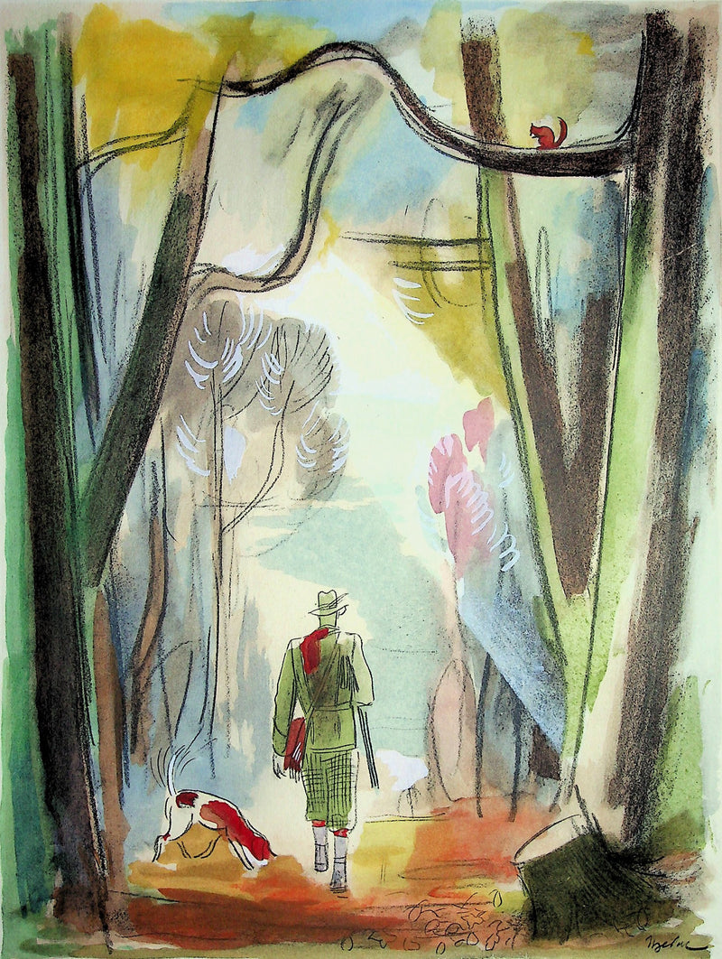 Milivoj UZELAC : La chasse traditionnelle, Lithographie originale (photo de détail 3) - Crédit photo : Galerie Art.Paris