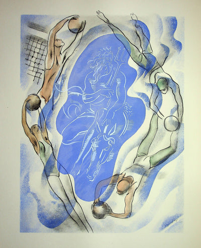 Milivoj UZELAC : Le Water-Polo, Lithographie originale (vue générale) - Crédit photo : Galerie Art.Paris