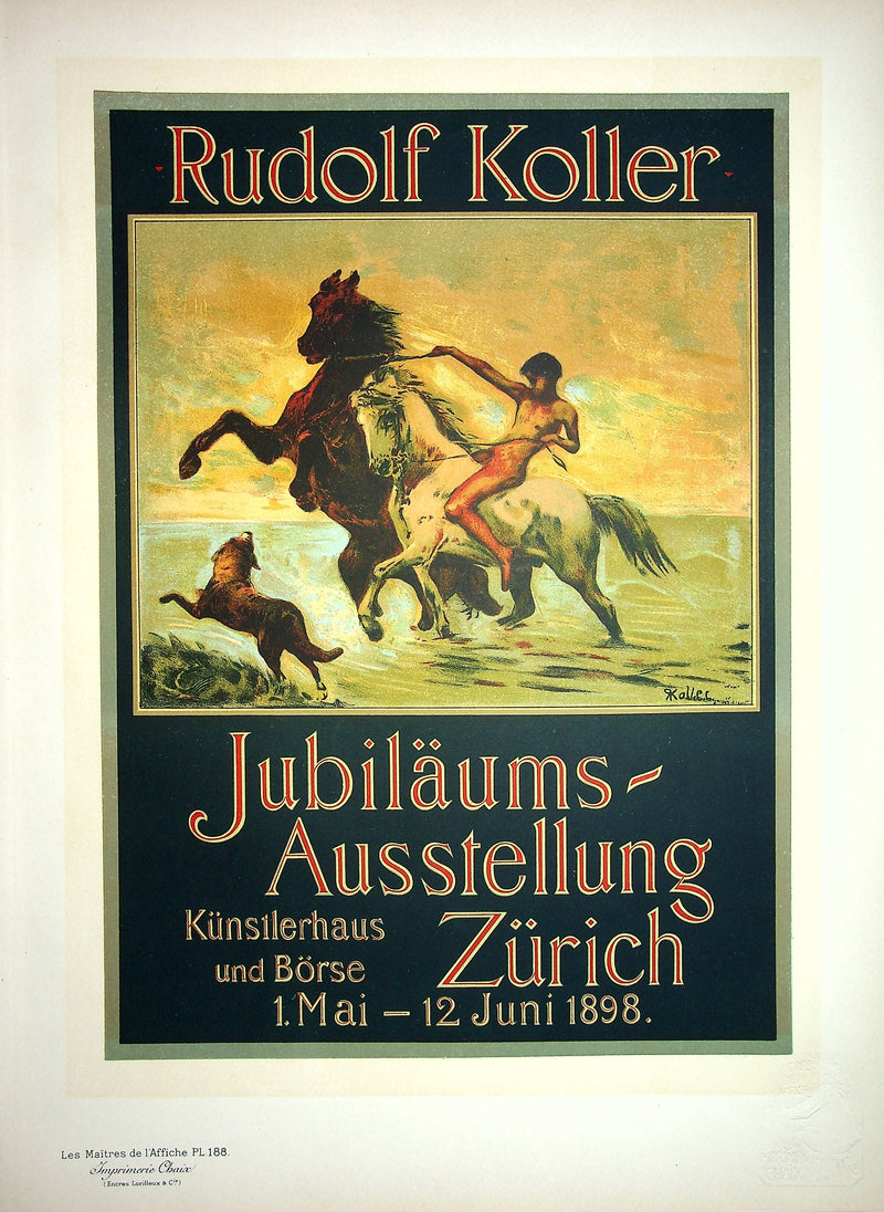 Rudolf KOLLER : Les chevaux galopant dans l&