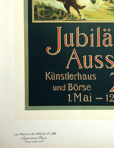 Rudolf KOLLER : Les chevaux galopant dans l'eau, Lithographie originale signée