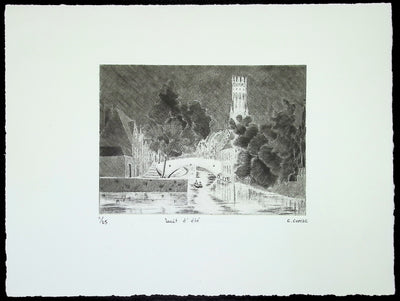 Camille COMBE : Nuit d'été, Gravure originale (vue générale) - Crédit photo : Galerie Art.Paris