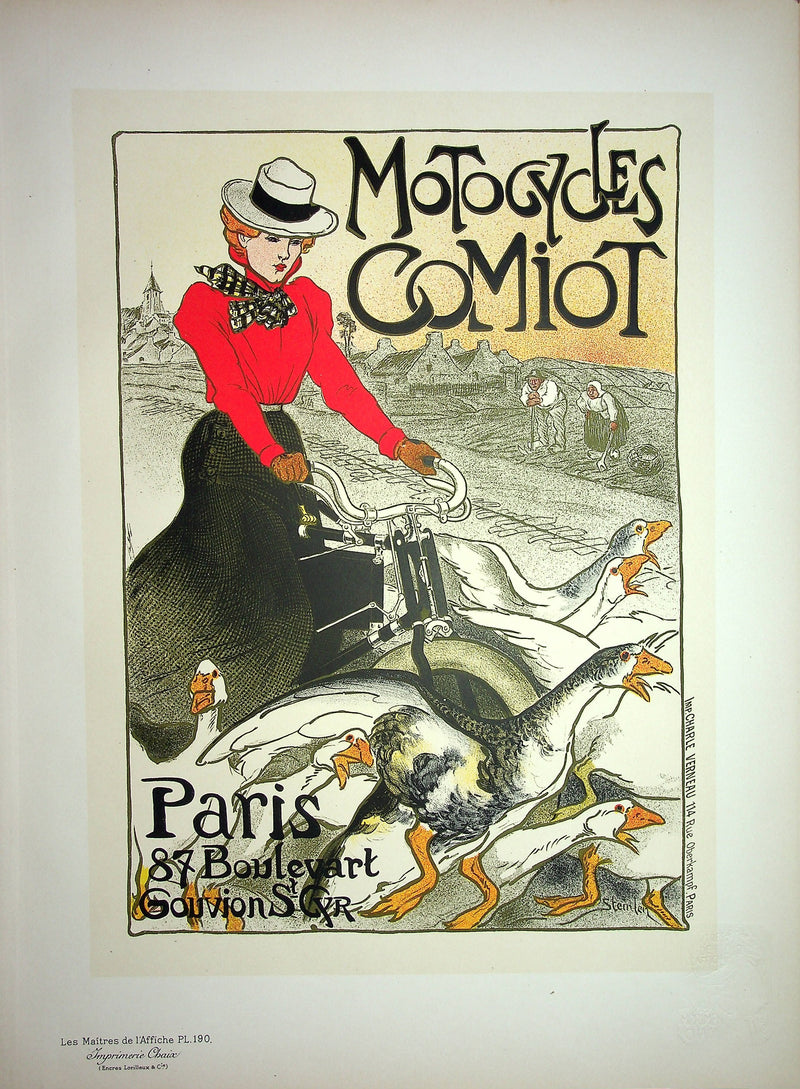 Théophile Alexandre STEINLEN : Motocycles Comiot, Lithographie originale signée