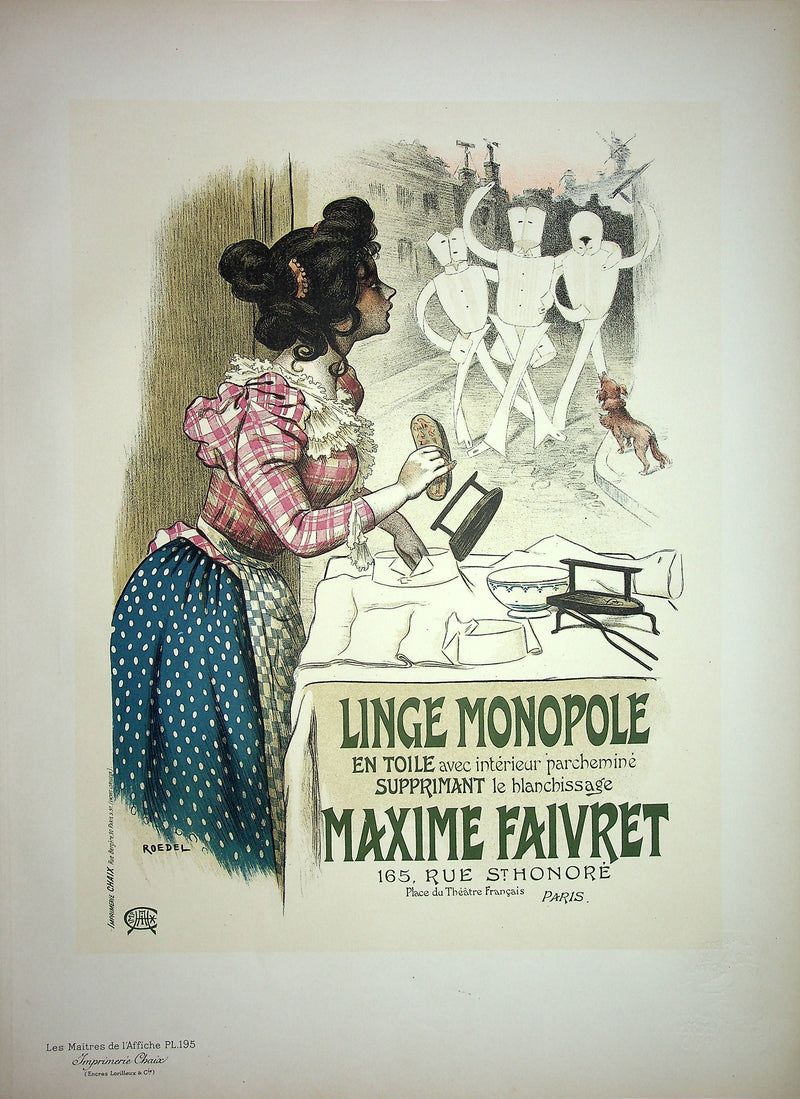 Auguste ROEDEL : La repasseuse, Lithographie originale signée