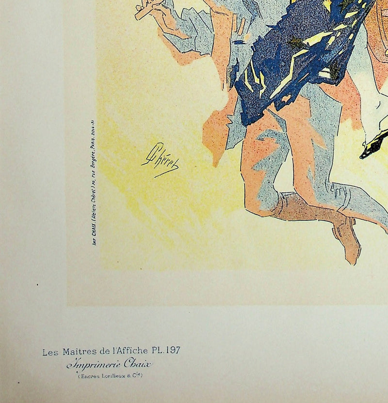 Jules CHERET : Les musiciens dans les airs, Lithographie originale signée