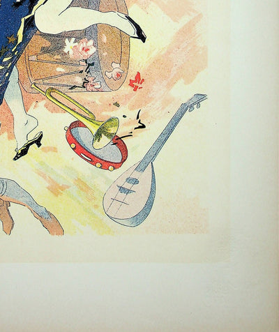 Jules CHERET : Les musiciens dans les airs, Lithographie originale signée