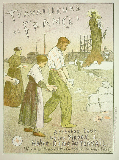 Étienne Adolphe MOREAU-NÉLATON : Travailleurs de France, Lithographie originale signée