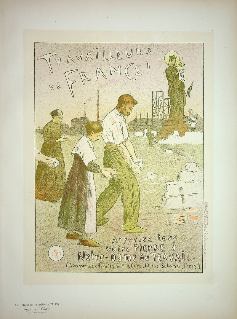 Étienne Adolphe MOREAU-NÉLATON : Travailleurs de France, Lithographie originale signée