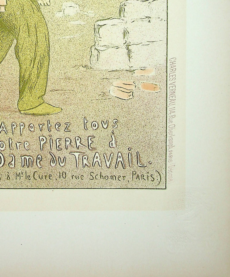 Étienne Adolphe MOREAU-NÉLATON : Travailleurs de France, Lithographie originale signée