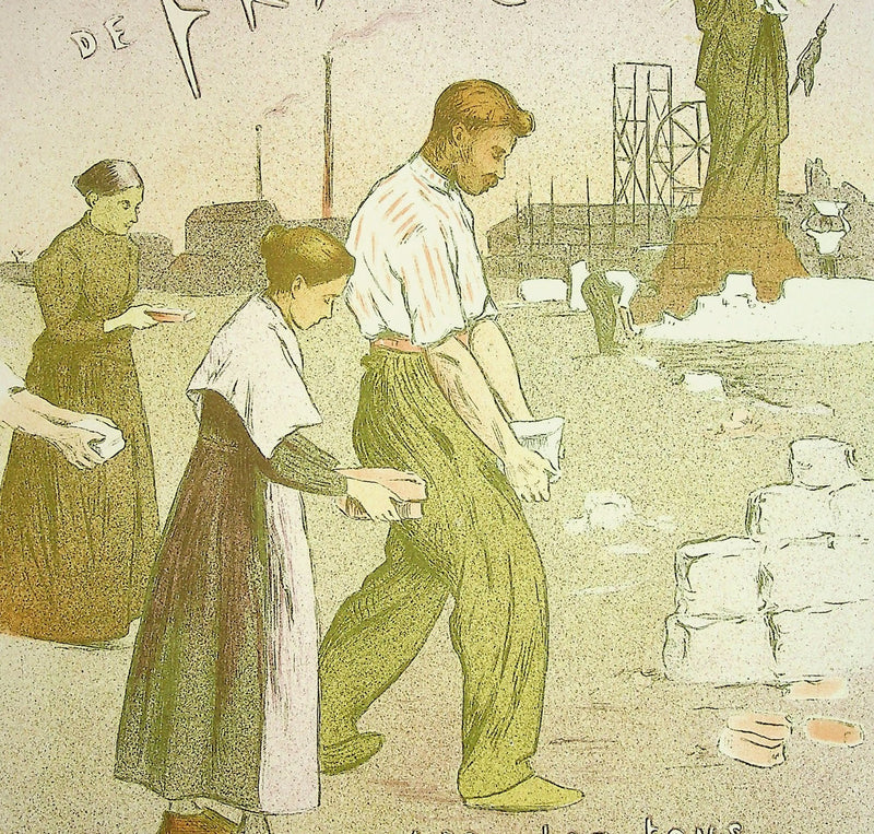 Étienne Adolphe MOREAU-NÉLATON : Travailleurs de France, Lithographie originale signée