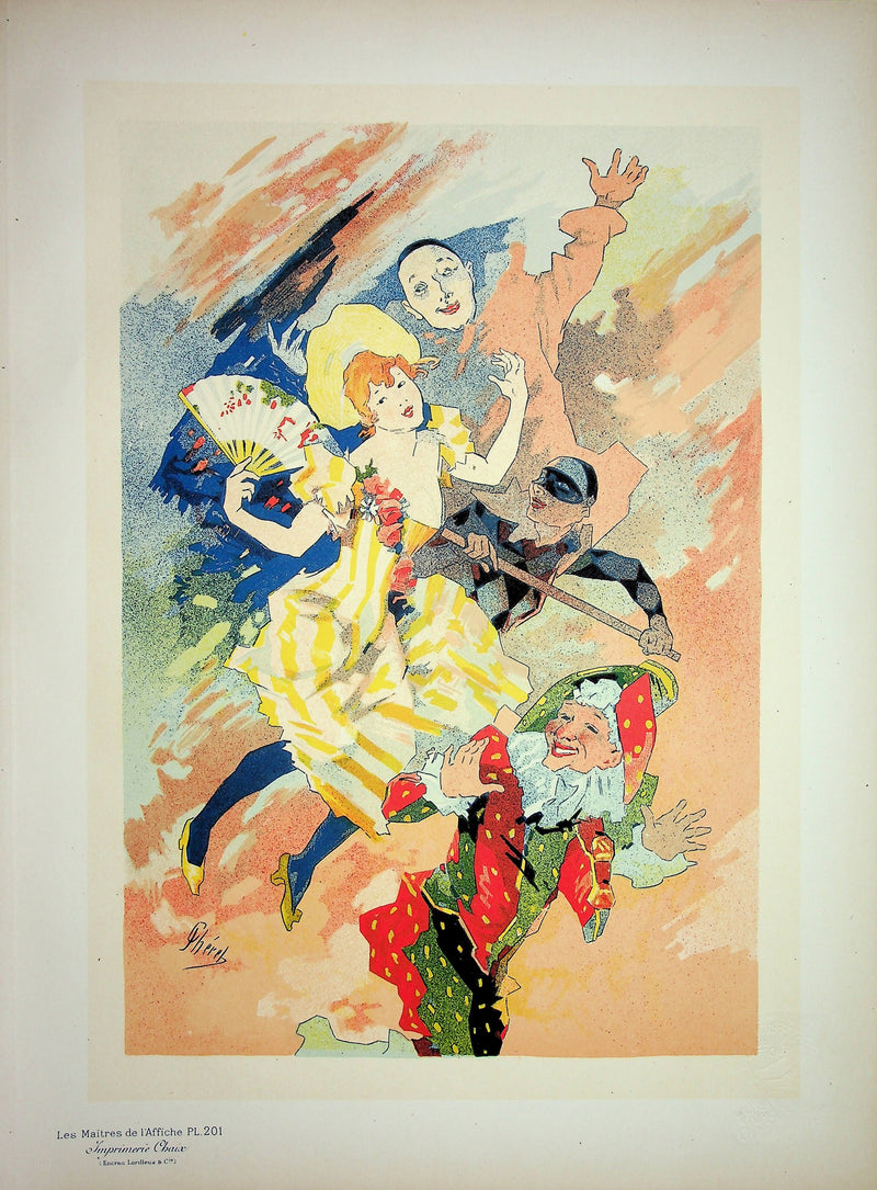 Jules CHERET : La Pantomime, Lithographie originale signée