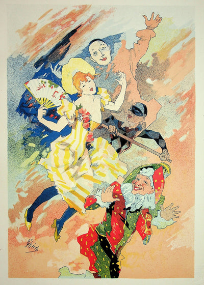 Jules CHERET : La Pantomime, Lithographie originale signée