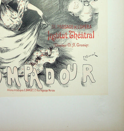 Emmanuel BARCET : Théâtre Pompadour, Lithographie originale signée