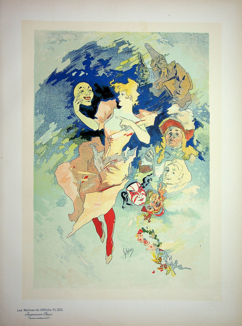 Jules CHERET : La comédie dans les airs, Lithographie originale signée