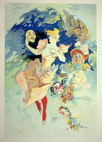 Jules CHERET : La comédie dans les airs, Lithographie originale signée