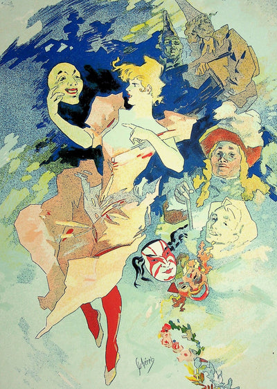 Jules CHERET : La comédie dans les airs, Lithographie originale signée
