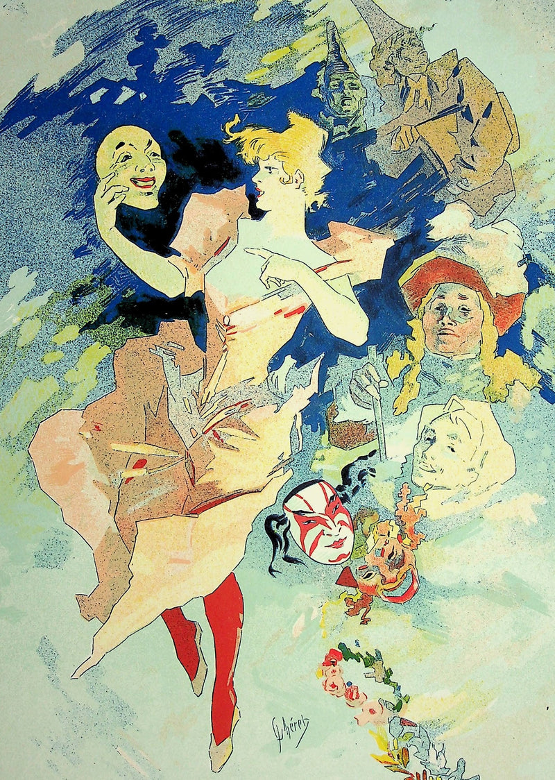 Jules CHERET : La comédie dans les airs, Lithographie originale signée