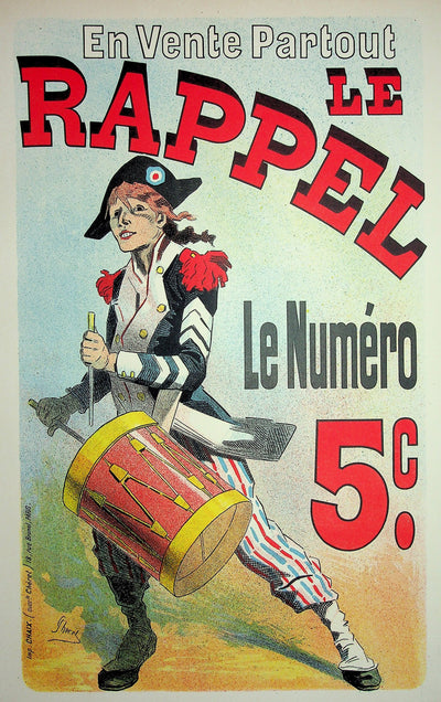 Jules CHERET : Jeune garçon au tambour, Lithographie originale signée