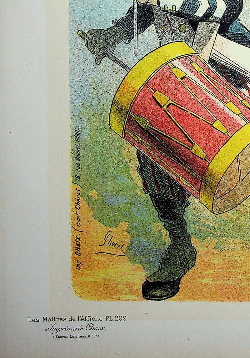 Jules CHERET : Jeune garçon au tambour, Lithographie originale signée