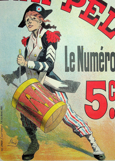 Jules CHERET : Jeune garçon au tambour, Lithographie originale signée