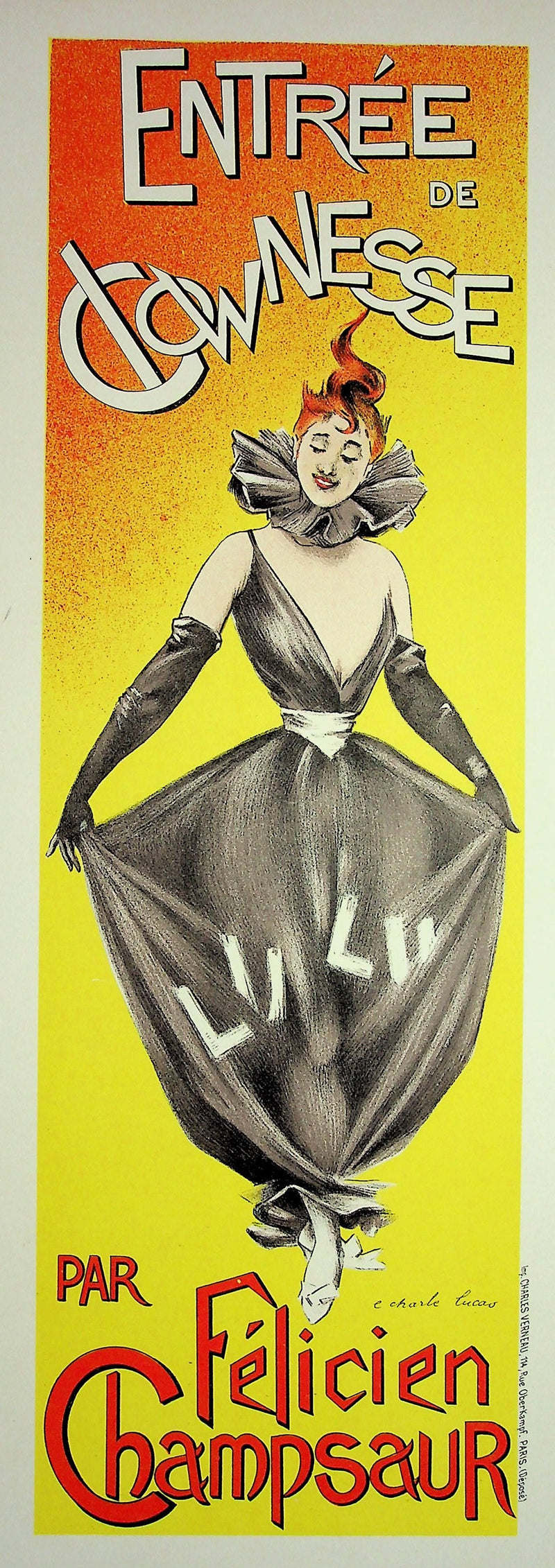 Charles LUCAS : La femme clown, Lithographie originale signée