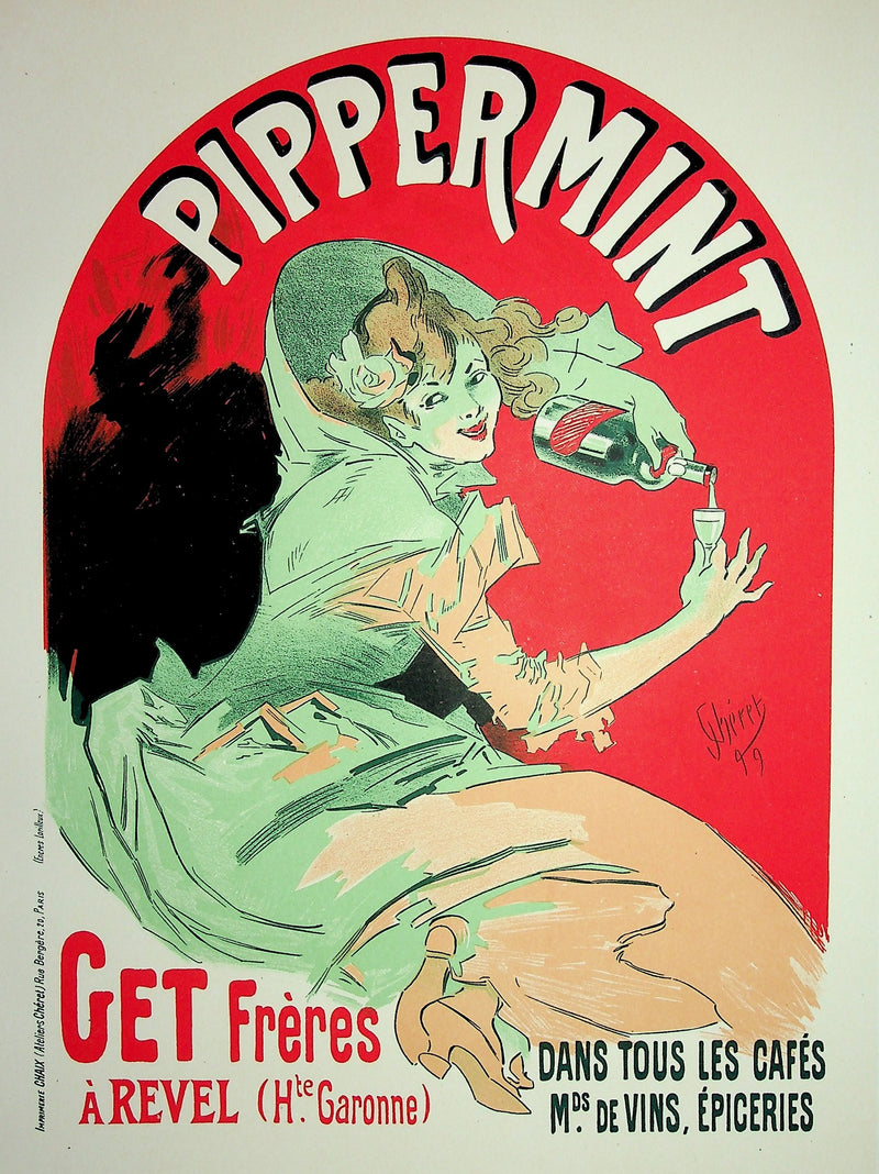 Jules CHERET : Pippermint, Lithographie originale signée