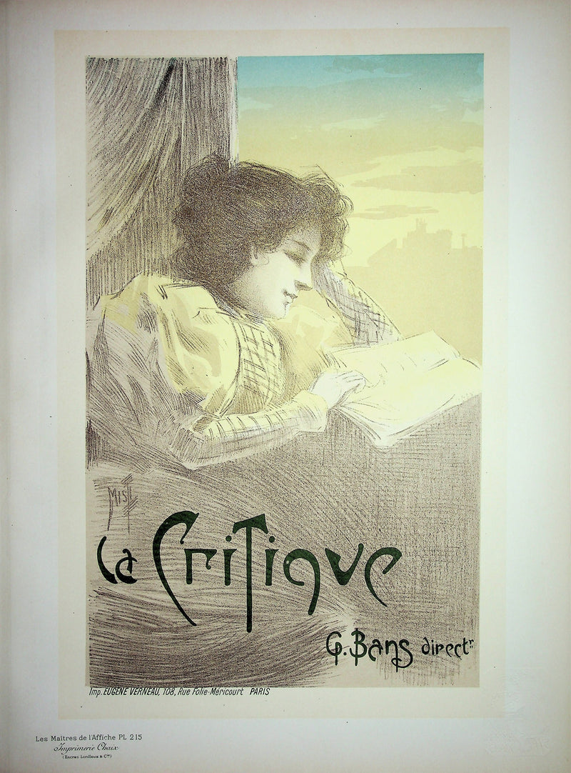 Ferdinand Mifliez MISTI : La critique, Lithographie originale signée