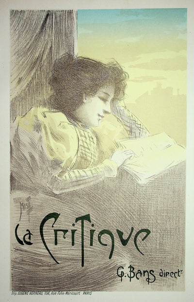 Ferdinand Mifliez MISTI : La critique, Lithographie originale signée