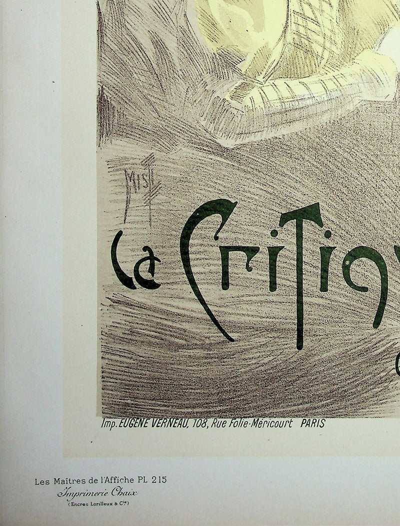 Ferdinand Mifliez MISTI : La critique, Lithographie originale signée