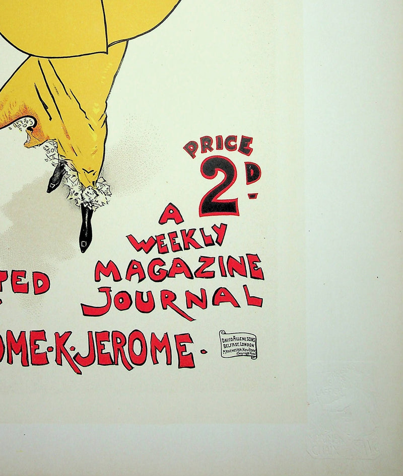 Dudley HARDY : Femme en costume jaune, Lithographie originale signée