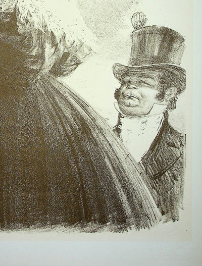Charles LÉANDRE : Femme en robe noire, Lithographie originale signée